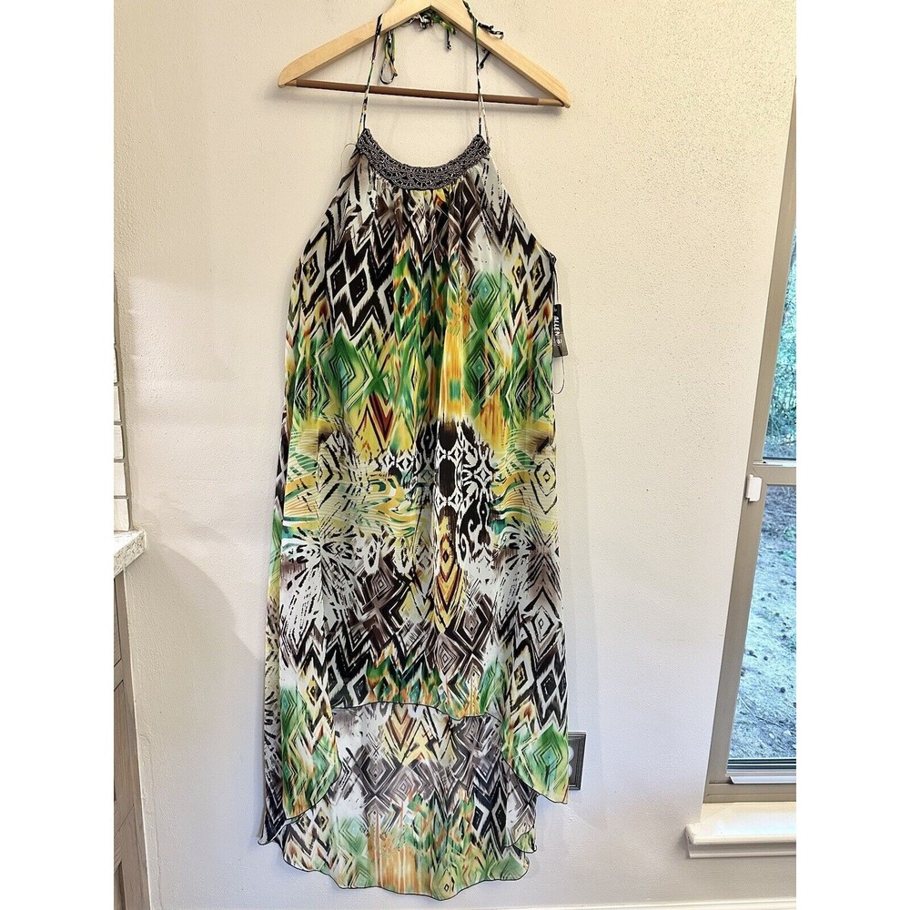 Allen B. by Allen Schwartz Women's‎ Size 8 Colorful Halter Top Asymmetric Dress
